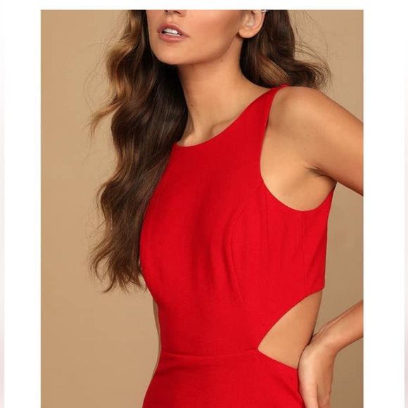 {LULUS} Undeniable Attraction Red Cutout Bodycon Mini Dress NWT - Picture 2 of 15